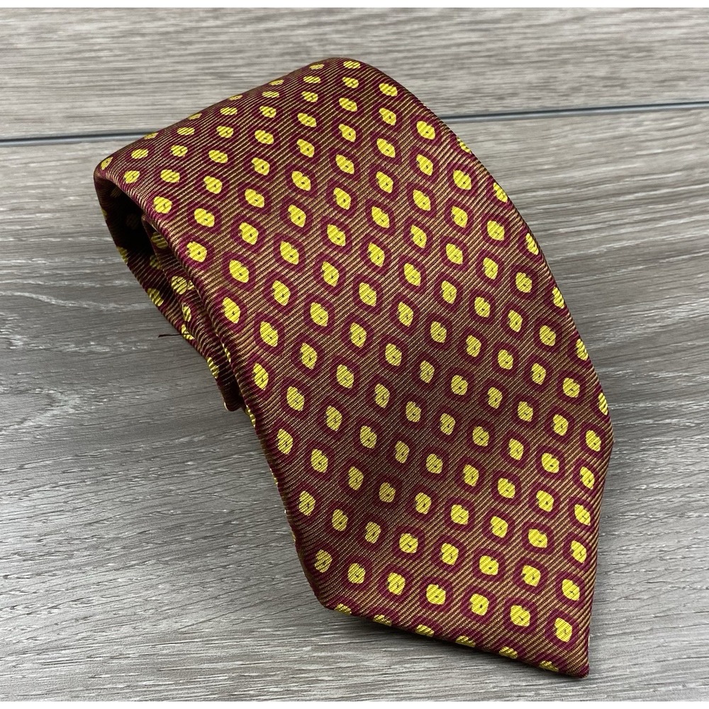 Kiton Men's 100% Silk Diamond Pattern Necktie Multicolor 3.75"x60"